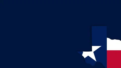 Minimalist Texas Map Graphic with Lone Star Flag Colors on Dark Blue Backgr.. Stock Footage 342018913
