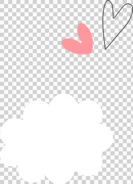 Minimalist thought bubble floating on transparent background with pink heart Stock Illustration