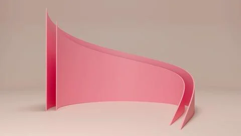 A minimalist three-dimensional catwalk with an elegant curved element for a s Stock Illustration