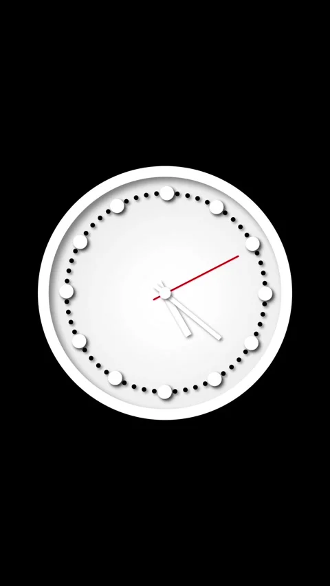 Minimalist time concept illustrated by abstract white clock vertical video... Stock Footage 315203371