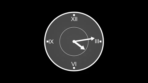 Minimalist Timer Countdown with Seamless Animation, Minimalist Clock Face w.. Stock Footage 308042383