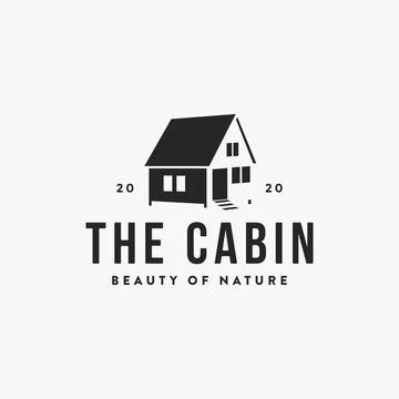 Minimalist tiny house, hut, cottage, cabin logo icon vector on white background Stock-Illustration