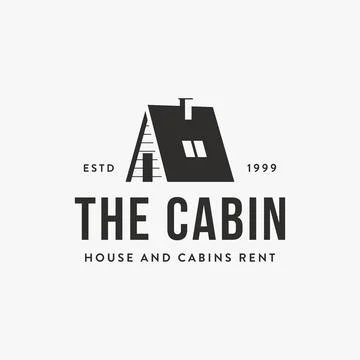 Minimalist tiny house, hut, cottage, cabin logo icon vector on white background Stock Illustration