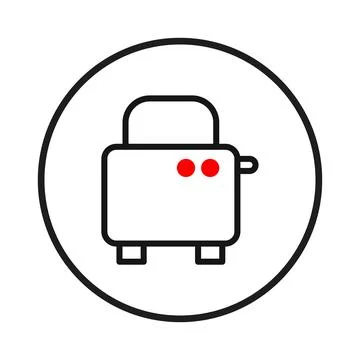 Minimalist toaster design within a circular frame, reflecting simplicity an.. Stock Illustration