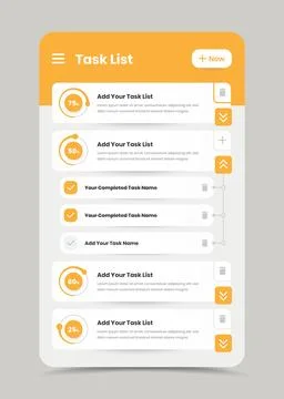 Minimalist todo list app interface design with circular progress graph イラスト素材
