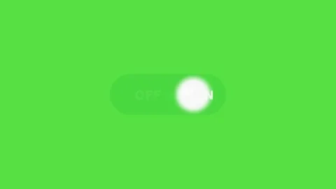 Minimalist Toggle Switch Button Sliding Animation on Green Screen Chroma Key Stock Footage 335141567
