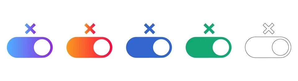 Minimalist Toggle Switch Icon Set Stock Illustration