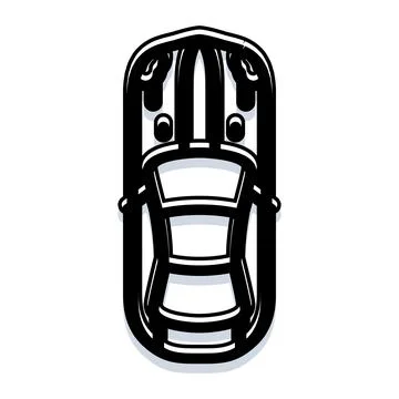 Minimalist top view car vector illustration Stock Illustration