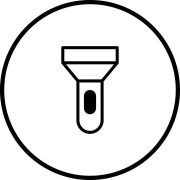 A minimalist torch icon within a circular frame, simple and modern design e.. Stock-Illustration