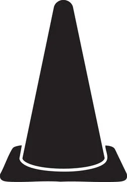Minimalist Traffic Cone Icon Stock Illustration