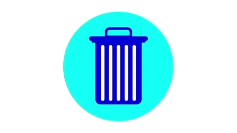 Minimalist trash bin icon animated white background, Stock Footage 265473288