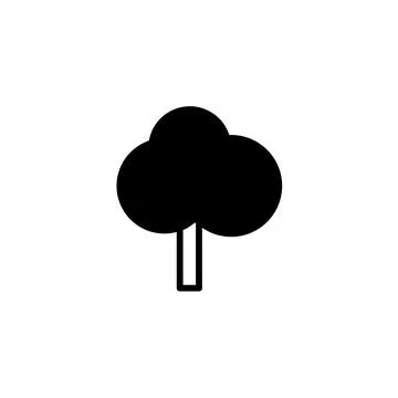 Minimalist tree icon design, simple vector representation of nature, isolat.. Stock Illustration