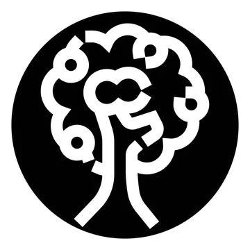 Minimalist tree icon symbolizing nature and growth Stock Illustration