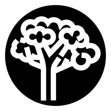Minimalist tree icon symbolizing nature and growth Stock Illustration