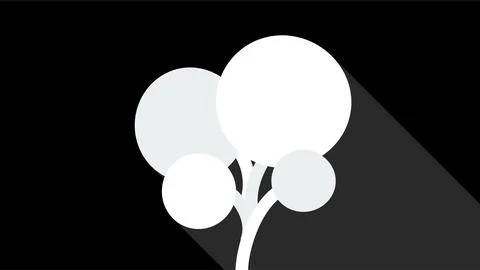 Minimalist Tree Illustration with Shadow Effect. Stock Illustration