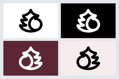 Minimalist Tree Logo Icon Set (1) Stock Illustration