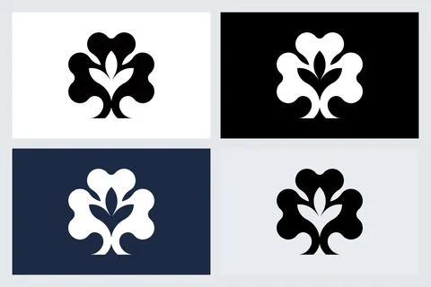 Minimalist Tree Logo Icon Set (2) Ilustração Stock