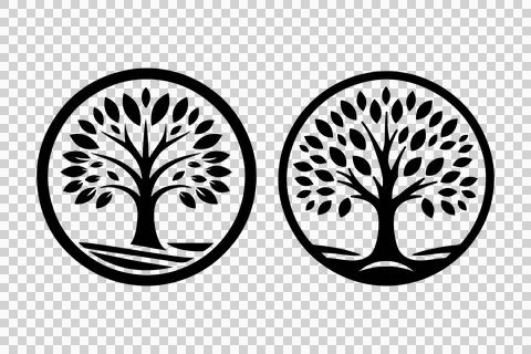 Minimalist trees silhouette vector image Stock Illustration