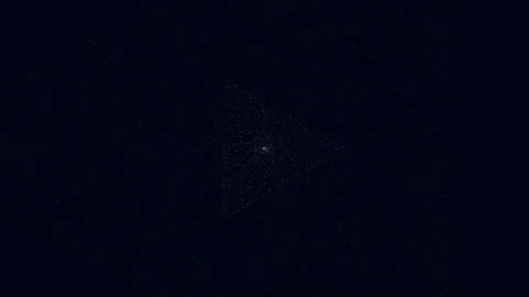 Minimalist triangle dynamic contrast of black background and white dots Stock-Footage 279724409