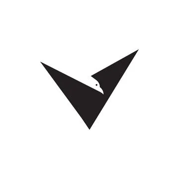 Minimalist triangle shape bird modern logo design vector graphic symbol ico.. Illustrazione stock