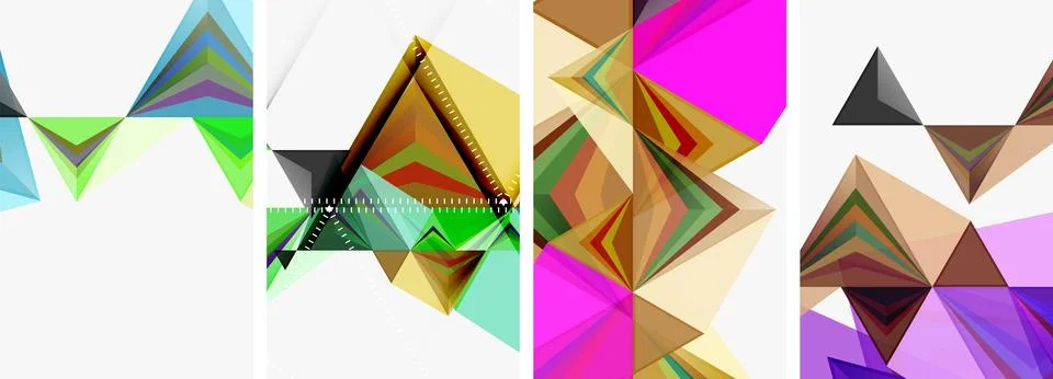Minimalist triangular geometric clean concept posters for wallpaper, business Stock Illustration