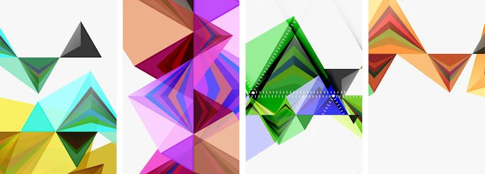 Minimalist triangular geometric clean concept posters for wallpaper, business Stock Illustration