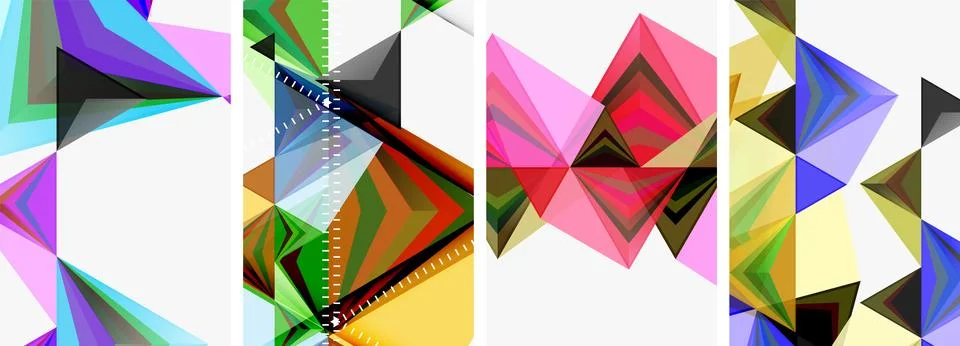 Minimalist triangular geometric clean concept posters for wallpaper, business Stock Illustration