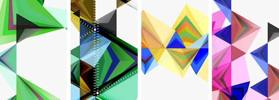 Minimalist triangular geometric clean concept posters for wallpaper, business Stock Illustration