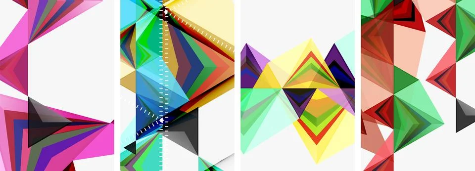 Minimalist triangular geometric clean concept posters for wallpaper, business Stock Illustration