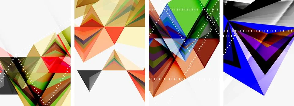 Minimalist triangular geometric clean concept posters for wallpaper, business Stock Illustration