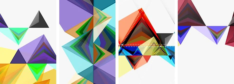 Minimalist triangular geometric clean concept posters for wallpaper, business Stock Illustration