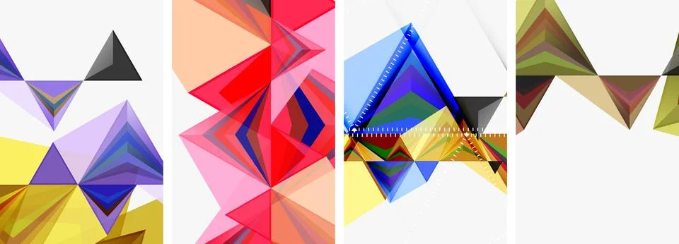 Minimalist triangular geometric clean concept posters for wallpaper, business Stock Illustration