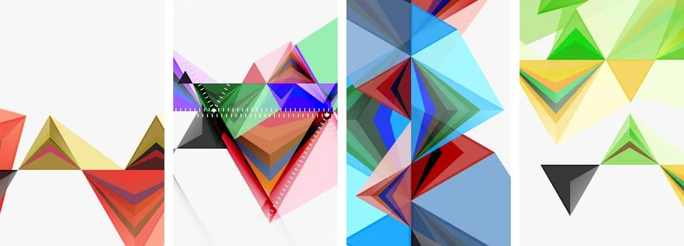 Minimalist triangular geometric clean concept posters for wallpaper, business Stock Illustration