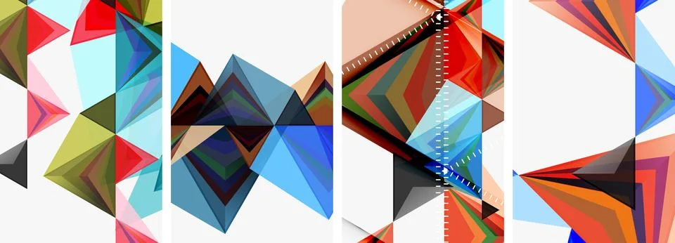 Minimalist triangular geometric clean concept posters for wallpaper, business 스톡 일러스트