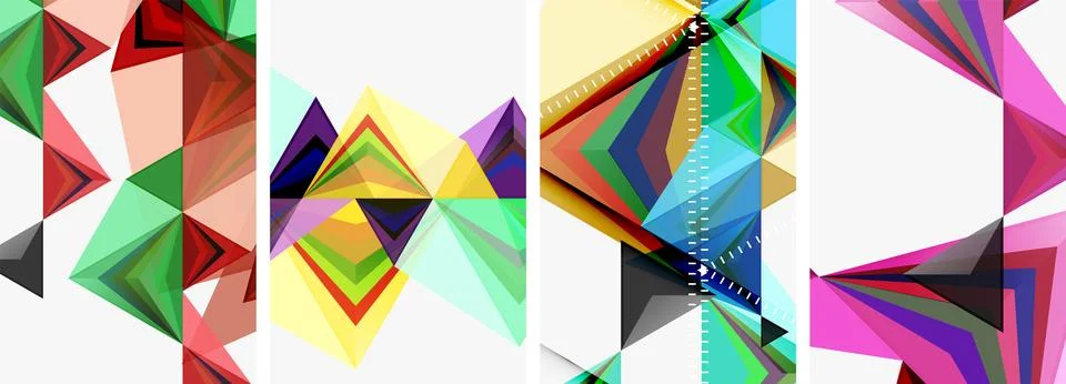 Minimalist triangular geometric clean concept posters for wallpaper, business Stock Illustration