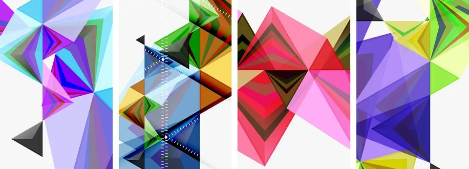 Minimalist triangular geometric clean concept posters for wallpaper, business Ilustración de archivo