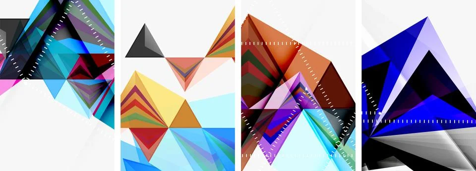 Minimalist triangular geometric clean concept posters for wallpaper, business Ilustração Stock