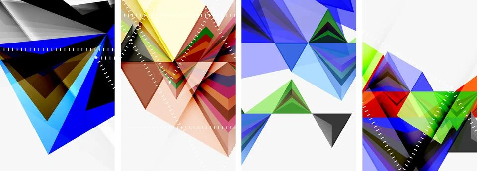 Minimalist triangular geometric clean concept posters for wallpaper, business Stock Illustration