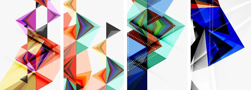 Minimalist triangular geometric clean concept posters for wallpaper, business Stock Illustration
