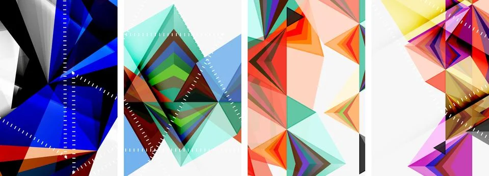 Minimalist triangular geometric clean concept posters for wallpaper, business Stock Illustration