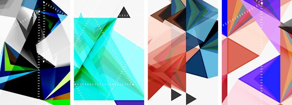 Minimalist triangular geometric clean concept posters for wallpaper, business Stock Illustration