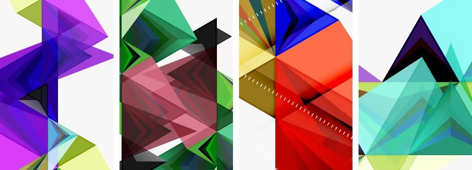 Minimalist triangular geometric clean concept posters for wallpaper, business Stock Illustration