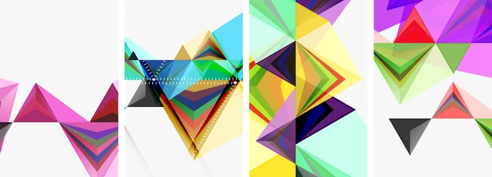 Minimalist triangular geometric clean concept posters for wallpaper, business Stock Illustration
