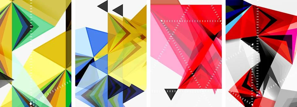 Minimalist triangular geometric clean concept posters for wallpaper, business Stock Illustration