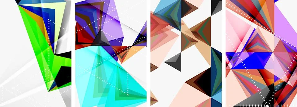 Minimalist triangular geometric clean concept posters for wallpaper, business Stock Illustration