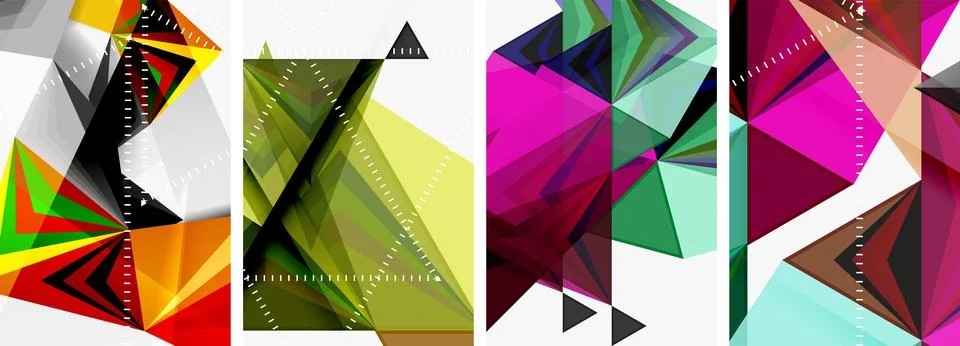 Minimalist triangular geometric clean concept posters for wallpaper, business Stock Illustration