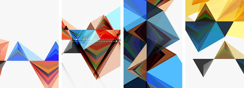 Minimalist triangular geometric clean concept posters for wallpaper, business Stock Illustration