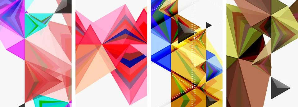 Minimalist triangular geometric clean concept posters for wallpaper, business Stock Illustration
