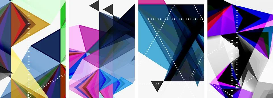 Minimalist triangular geometric clean concept posters for wallpaper, business Stock Illustration