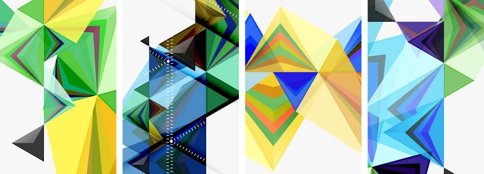 Minimalist triangular geometric clean concept posters for wallpaper, business Stock Illustration